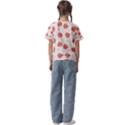 Strawberries Pattern Design Kids  Cuff Sleeve Scrunch Bottom T-Shirt View2