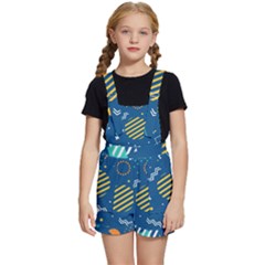 Flat Design Geometric Shapes Background Kids  Short Overalls