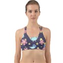 Owl Stars Pattern Background Back Web Sports Bra View1