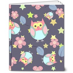 Owl Stars Pattern Background 8  X 10  Softcover Notebook