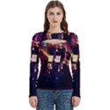 Tardis Regeneration Art Doctor Who Paint Purple Sci Fi Space Star Time Machine Women s Cut Out Long Sleeve T-Shirt View1
