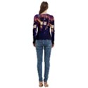 Tardis Regeneration Art Doctor Who Paint Purple Sci Fi Space Star Time Machine Women s Cut Out Long Sleeve T-Shirt View4