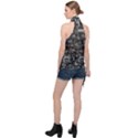 Doodle Art Chemistry Art Halter Asymmetric Satin Top View2