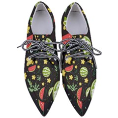 Watermelon Doodle Pattern Pointed Oxford Shoes by Cemarart