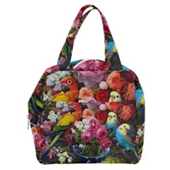 Flower And Parrot Art Flower Painting Boxy Hand Bag