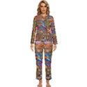 Arabian Street Art Colorful Peacock Tiger Man Parrot Horse Dancer Fantasy Womens  Long Sleeve Lightweight Pajamas Set View1