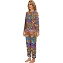 Arabian Street Art Colorful Peacock Tiger Man Parrot Horse Dancer Fantasy Womens  Long Sleeve Lightweight Pajamas Set View2