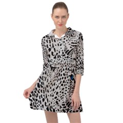Leopard In Art, Animal, Graphic, Illusion Mini Skater Shirt Dress