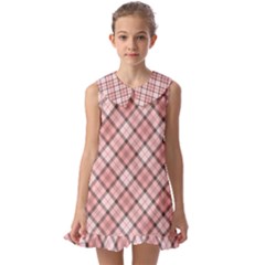 Pink Burberry, Abstract Kids  Pilgrim Collar Ruffle Hem Dress