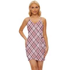 Pink Burberry, Abstract Wrap Tie Front Dress