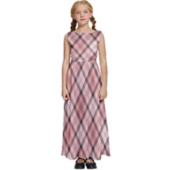 Pink Burberry, Abstract Kids  Satin Sleeveless Maxi Dress