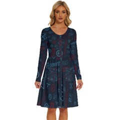 Background, Creed Long Sleeve Dress With Pocket
