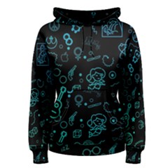 Cartoon, Halloween, Black, Dark Women s Pullover Hoodie
