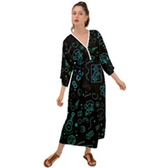Cartoon, Halloween, Black, Dark Grecian Style  Maxi Dress