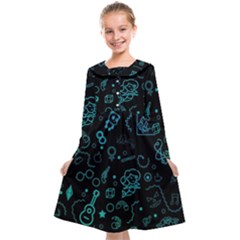 Cartoon, Halloween, Black, Dark Kids  Midi Sailor Dress