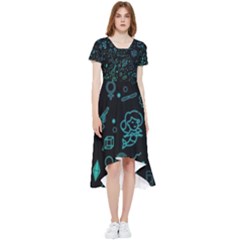 Cartoon, Halloween, Black, Dark High Low Boho Dress