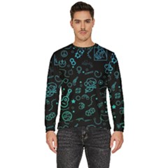 Cartoon, Halloween, Black, Dark Men s Fleece Sweatshirt