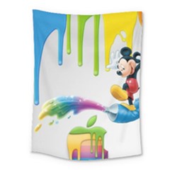 Mickey Mouse, Apple Iphone, Disney, Logo Medium Tapestry
