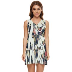 Mickey Mouse, Cartoon, Cartoon Character Tiered Sleeveless Mini Dress