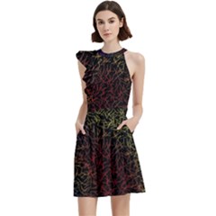 Minimal Glory Cocktail Party Halter Sleeveless Dress With Pockets