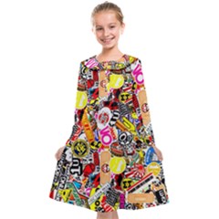 Sticker Bomb, Art, Cartoon, Dope Kids  Midi Sailor Dress