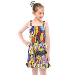 The Simpsons, Cartoon, Crazy, Dope Kids  Overall Dress