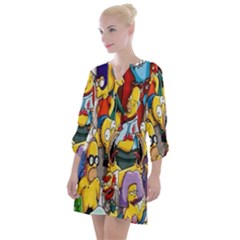 The Simpsons, Cartoon, Crazy, Dope Open Neck Shift Dress