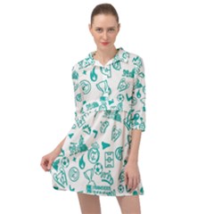 Background, Pattern, Sport Mini Skater Shirt Dress
