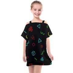 Black, Dark, Galaxy Kids  One Piece Chiffon Dress