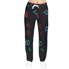 Black, Dark, Galaxy Women Velvet Drawstring Pants