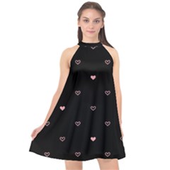 Heart, Background Halter Neckline Chiffon Dress 