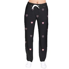 Heart, Background Women Velvet Drawstring Pants