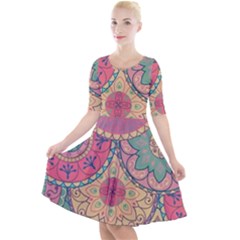 Pattern , Comic, Art, Supreme, Designs Quarter Sleeve A-line Dress