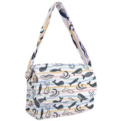 Seamless Vector Pattern With Little Cute Fish Cartoon Courier Bag