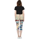 Wave Japanese Mount Fuji Inside Out Lightweight Velour Capri Leggings  View4
