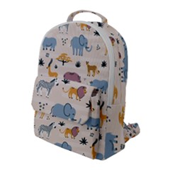 Wild Animals Seamless Pattern Flap Pocket Backpack (large)