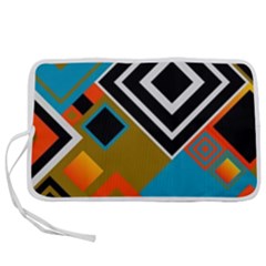 Retro Pattern Abstract Art Colorful Square Pen Storage Case (s) by Ndabl3x