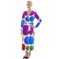 Abstract Dots Colorful Velvet Maxi Wrap Dress