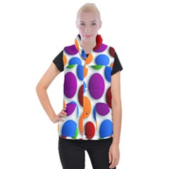 Abstract Dots Colorful Women s Button Up Vest