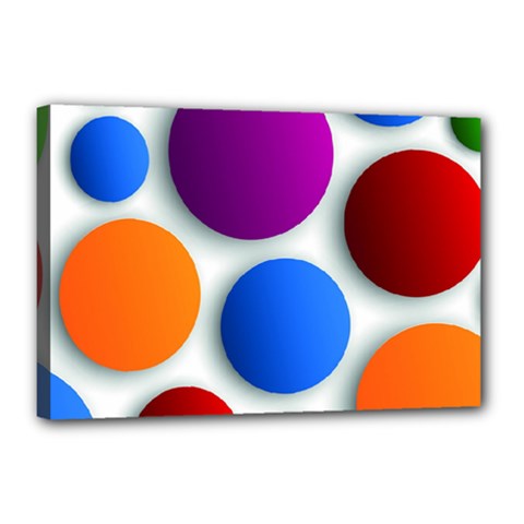 Abstract Dots Colorful Canvas 18  X 12  (stretched)