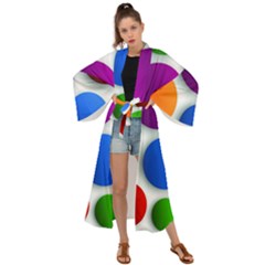 Abstract Dots Colorful Maxi Kimono