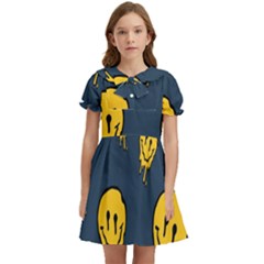 Aesthetic, Blue, Mr, Patterns, Yellow, Tumblr, Hello, Dark Kids  Bow Tie Puff Sleeve Dress