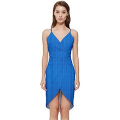 Blue Abstract, Background Pattern, Texture Wrap Frill Dress