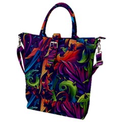 Colorful Floral Patterns, Abstract Floral Background Buckle Top Tote Bag by nateshop