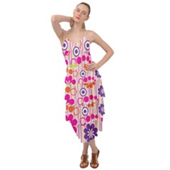 Colorful Flowers Pattern Floral Patterns Layered Bottom Dress