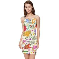 Colorful Flowers Pattern, Abstract Patterns, Floral Patterns Summer Tie Front Dress