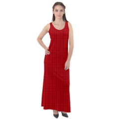 Ed Lego Texture Macro, Red Dots Background, Lego, Red Sleeveless Velour Maxi Dress