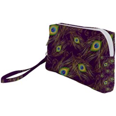 Feathers, Peacock, Patterns, Colorful Wristlet Pouch Bag (small)