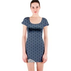 Kanagawa, Hokusai, Japanese Art, Short Sleeve Bodycon Dress