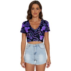 Multicolor Disney , Corazones, Mouse V-neck Crop Top